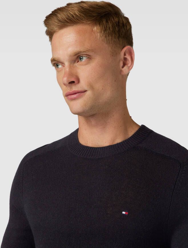Tommy Hilfiger Gebreide pullover met labelstitching model 'MERINO' - Foto 2