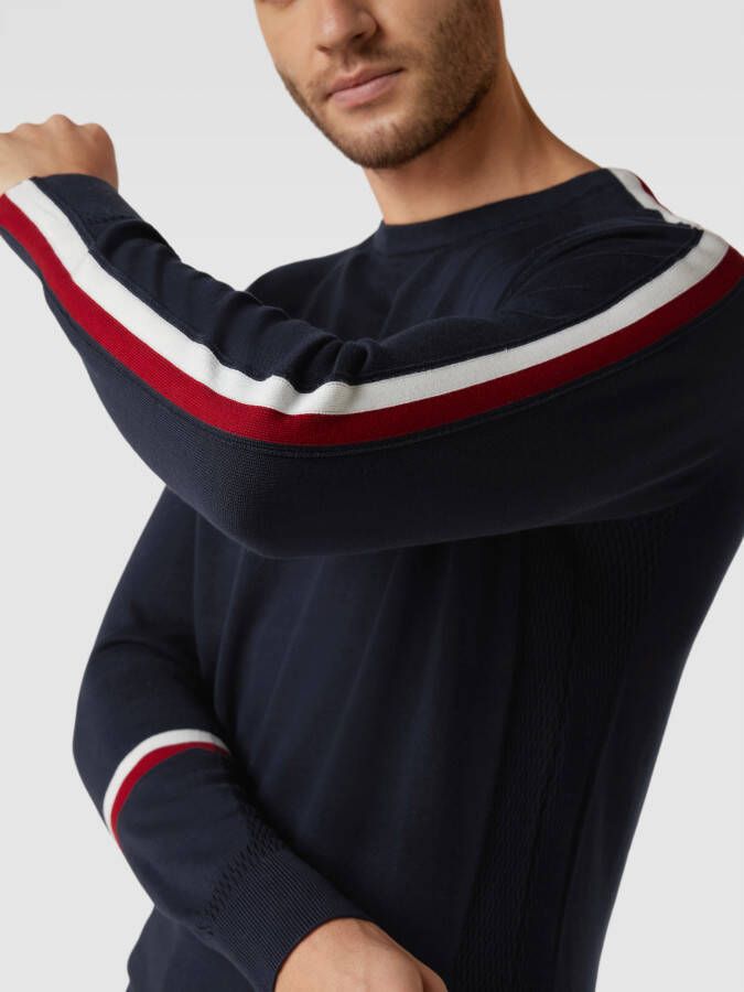 Tommy Hilfiger Gebreide pullover met logostitching model 'GLOBAL STRIPE INTARSIA'