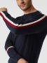 Tommy Hilfiger Gebreide pullover met logostitching model 'GLOBAL STRIPE INTARSIA' - Thumbnail 4