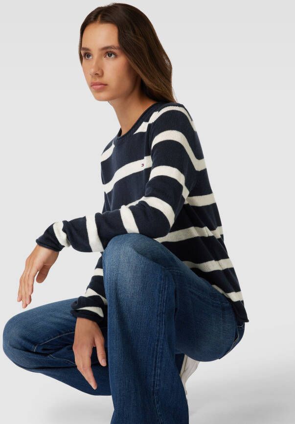 Tommy Hilfiger Gebreide trui met geborduurd logo