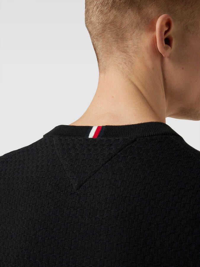 Tommy Hilfiger Gebreide pullover met structuurmotief model 'CROSS'
