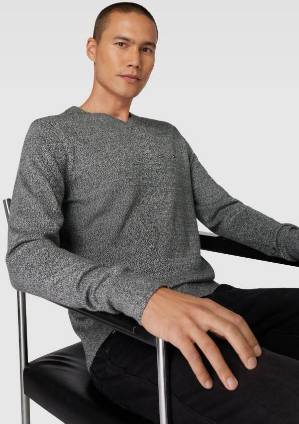 Tommy Hilfiger Gebreide pullover met V-hals model 'PIMA'