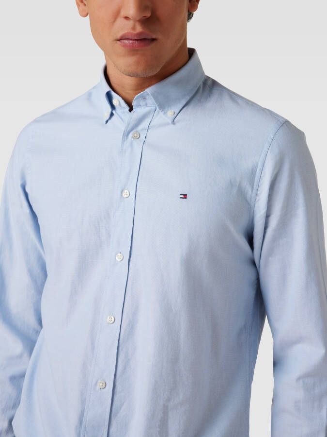 Tommy Hilfiger Regular fit zakelijk overhemd met labelstitching model 'SOLID'