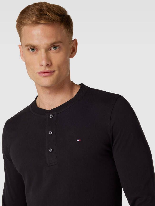 Tommy Hilfiger Shirt met lange mouwen en labelstitching model 'HENLEY' - Foto 2