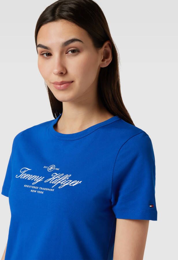 Tommy Hilfiger Slim fit T-shirt met labelprint