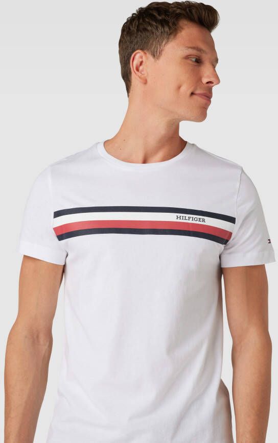 Tommy Hilfiger Slim fit T-shirt met labelprint