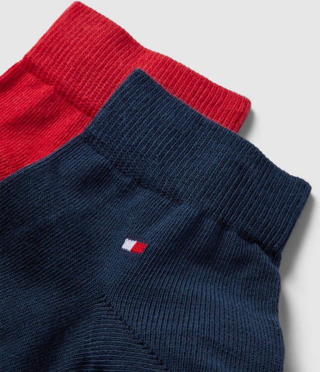 Tommy Hilfiger Sneakersokken met labeldetail in een set van 2 paar model '2ER QUARTER'