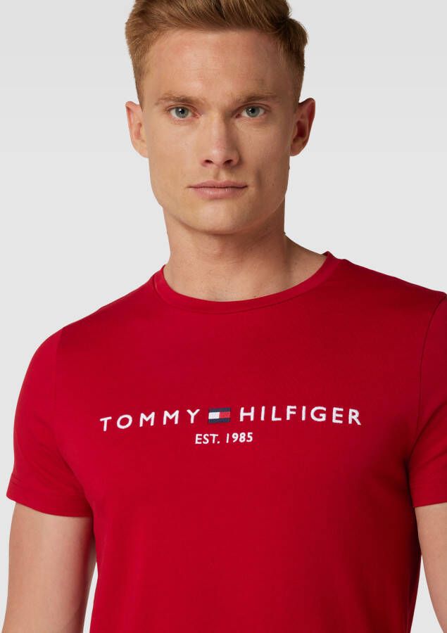 Tommy Hilfiger T-shirt van katoen met labelstitching