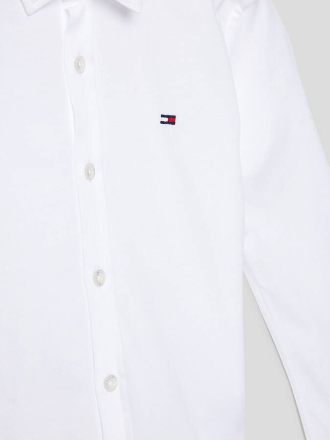 Tommy Hilfiger Overhemd met lange mouwen SOLID JERSEY SHIRT met doorknoopsluiting (1-delig)