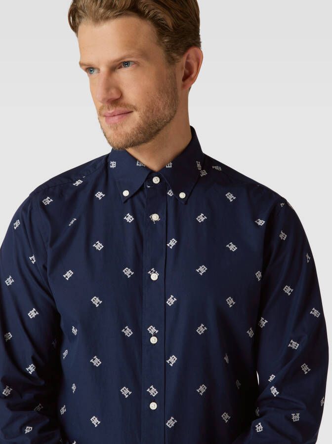 Tommy Hilfiger Vrijetijdsoverhemd met button-downkraag model 'SPACED OUT MONOGRAM'