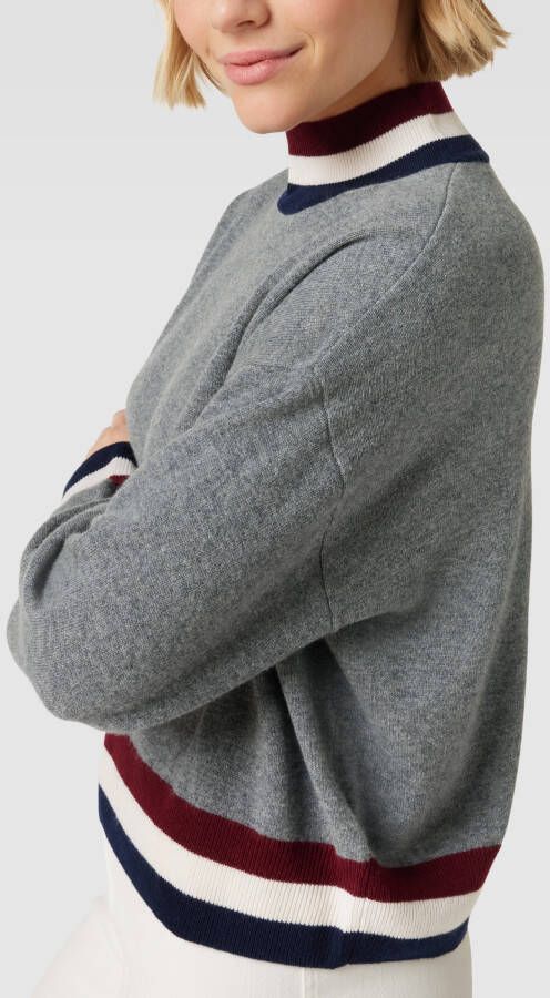 Tommy Hilfiger Wollen pullover met kasjmier en contraststrepen
