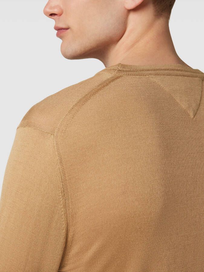 Tommy Hilfiger Wollen pullover met labelstitching en zijde