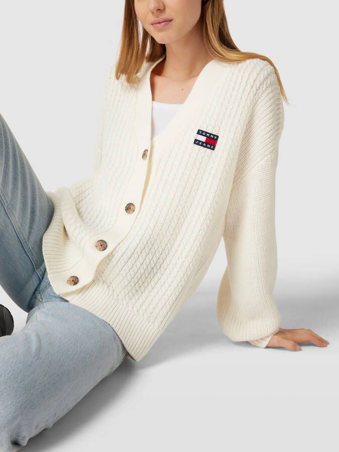 Tommy Jeans Cardigan met labelpatch model 'BADGE CARDIGAN