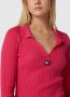 TOMMY JEANS Dames Jurken Tjw Collar Badge Sweater Dress Roze - Thumbnail 8