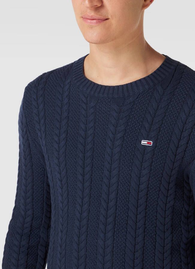 Tommy Jeans Gebreide pullover met kabelpatroon model 'REGULAR CABLE SWEATER'