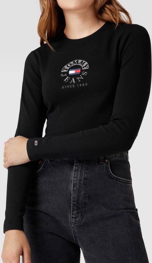 Tommy Jeans Kort shirt met lange mouwen en labelstitching - Foto 2