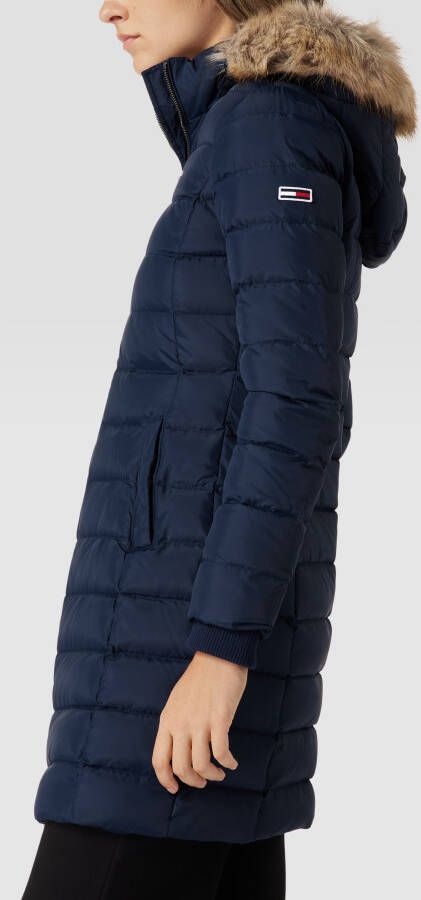 Tommy Jeans Lange donsjas in doorgestikte look model 'TJW ESSENTIAL HOODED DOWN'