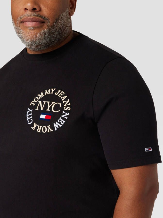 Tommy Jeans Plus SIZE T-shirt met labelstitching model 'CIRCLE'