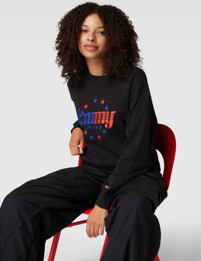 Tommy Jeans Sweatshirt met labelstitching - Foto 2