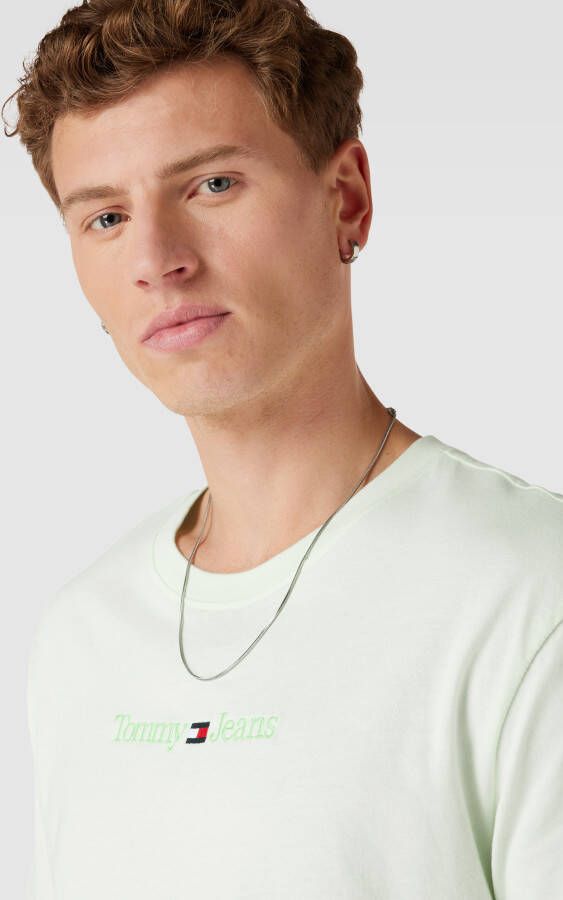 Tommy Jeans T-shirt van katoen met labelstitching