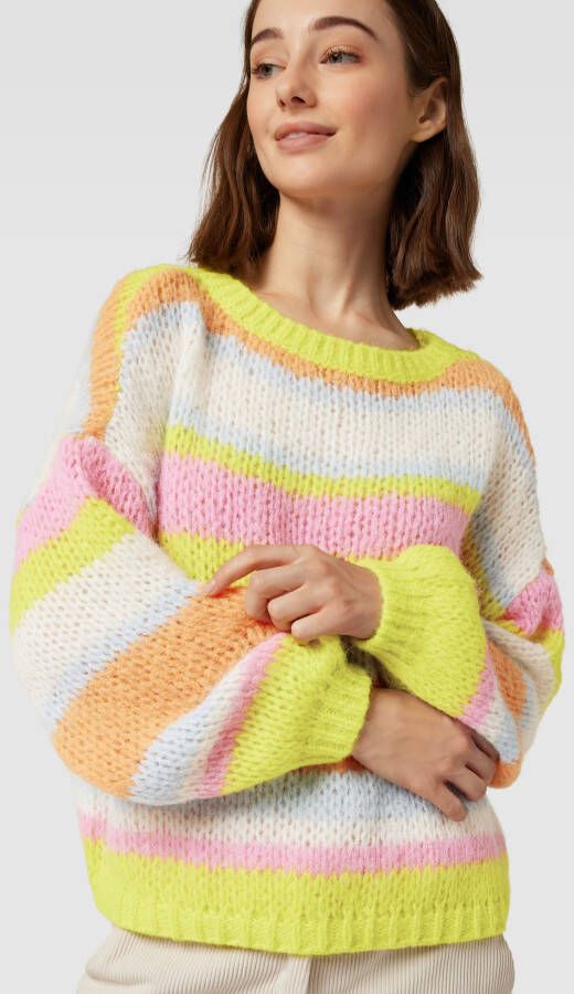 Vero Moda Gebreide pullover met blokstrepen model 'LANEY' - Foto 2