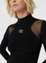 Versace Jeans Couture Koreaanse nekschede en lange mouwen met transparante dames 73Hao919-J0007 Black Zwart Dames - Thumbnail 3