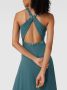 Vera Mont halter maxi jurk met pailletten turquoise - Thumbnail 4
