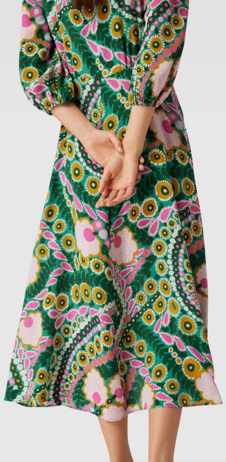 Weekend Max Mara Midi-jurk van pure zijde met all-over motief model 'JUPITER' - Foto 2