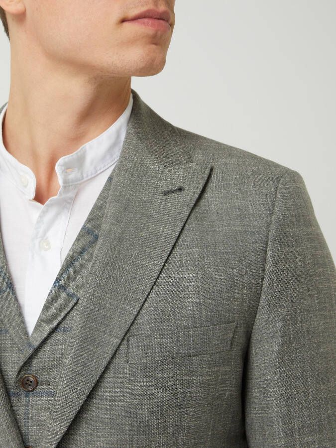 Wilvorst Slim fit colbert met twee knopen en linnen