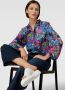 Y.A.S blouse YASFIMA met all over print zwart roze blauw - Thumbnail 3