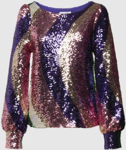Fabienne Chapot Blouse met all-over pailletten model 'Pia'