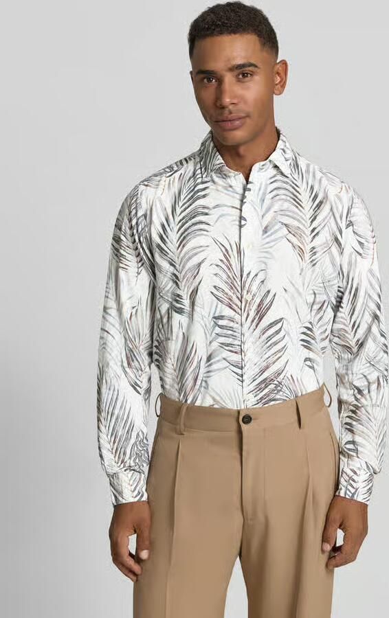 FIL NOIR slim fit zakelijk hemd van mix van linnen en katoen model 'Roma' - Foto 3