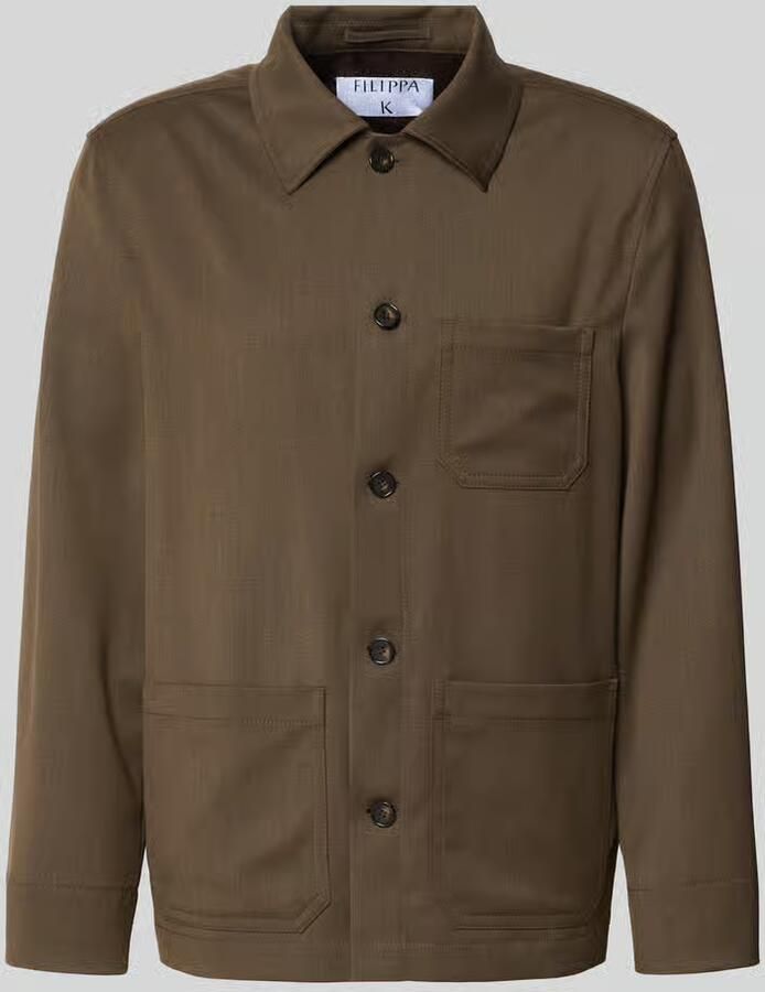 Filippa K Regular fit overhemdjack met wol