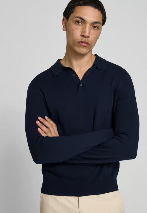 Filippa K Slim fit poloshirt van wolmix