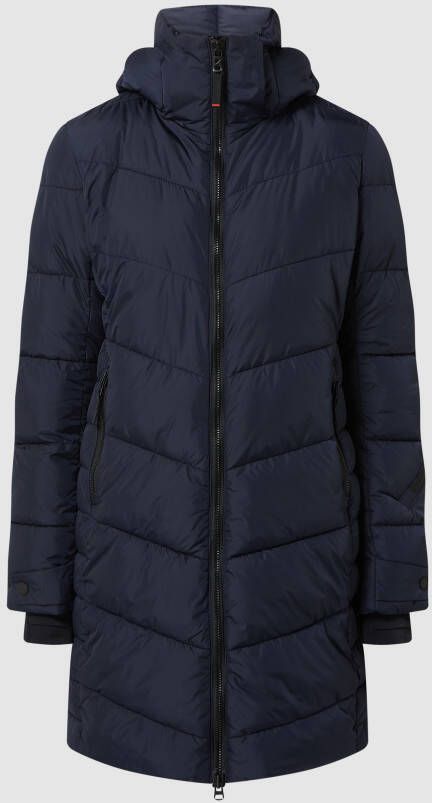 Fire + Ice Gewatteerde lange jas met afneembare capuchon model 'Aenny'