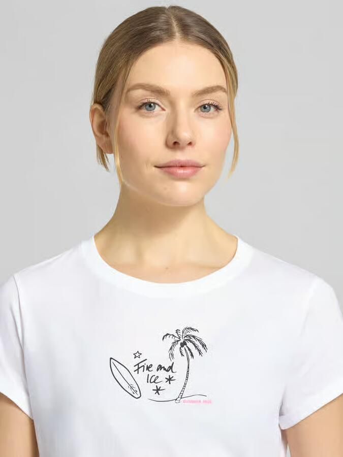 Fire + Ice T-shirt met labelprint Model 'DEBRA4'