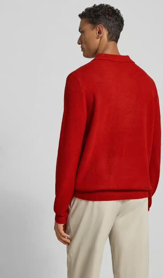 Forét Regular fit poloshirt van wolmix met knoopssluiting