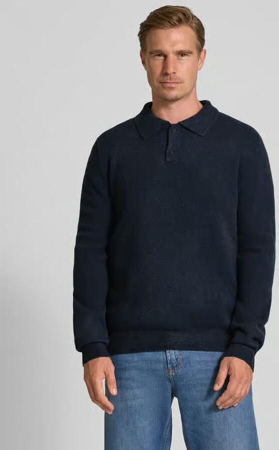 Forét Regular fit poloshirt van wolmix met knoopssluiting - Foto 2