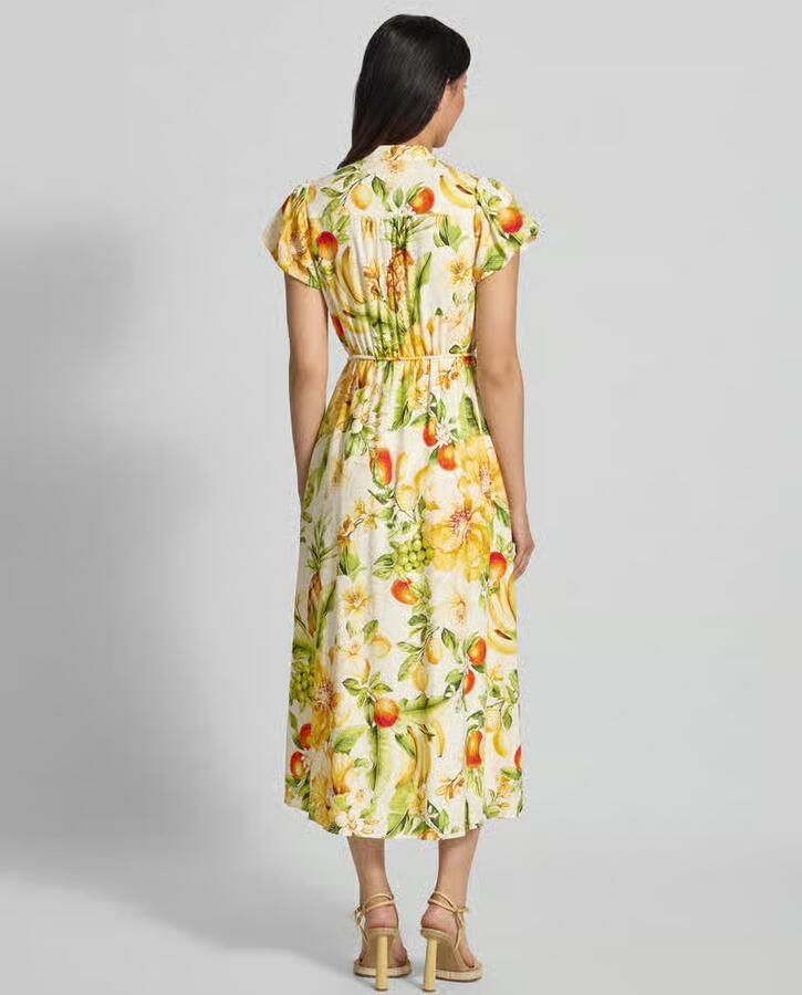 Forever New Avondjurk van mix van linnen en viscose model 'Posie'