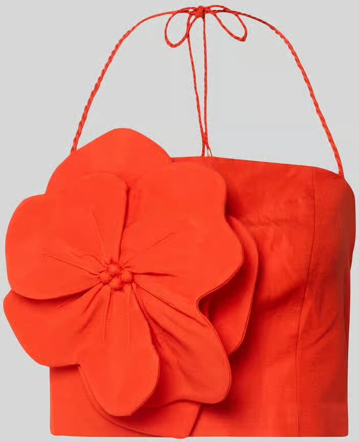 Forever New Kort top van mix van linnen en viscose met bloemenapplicatie