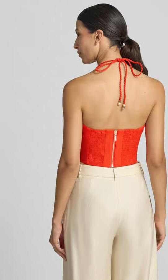 Forever New Kort top van mix van linnen en viscose met bloemenapplicatie - Foto 2