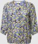 Fransa Plus Size Selection gebloemde blousetop FPMERLA groen blauw paars - Thumbnail 2