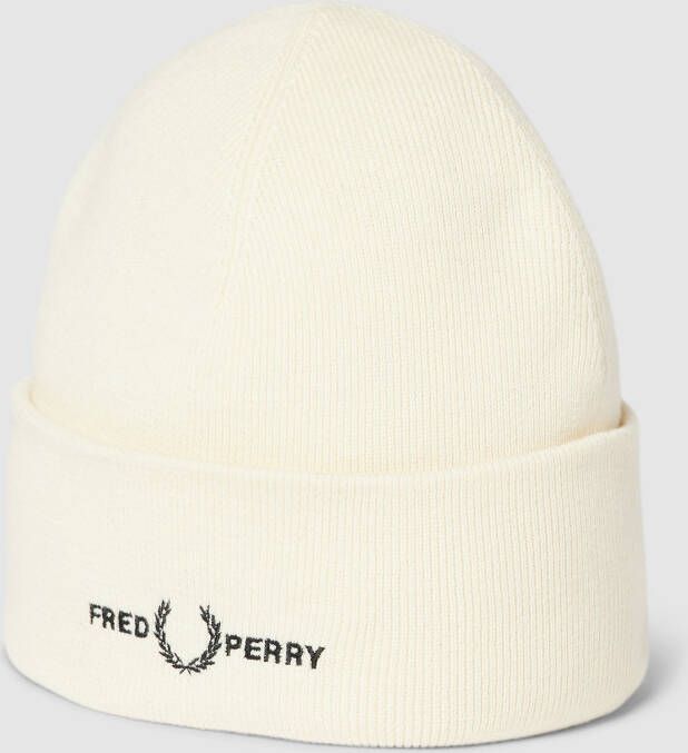 Fred Perry Beanie met labelstitching model 'GRAPHIC BEANIE'