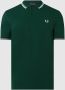 Fred Perry Heren M3600 Twin Tipped Donkergroene of Hemelsblauwe Polo Green Heren - Thumbnail 3