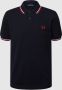 Fred Perry Polo manica corta con collo clico e polsini bordati a contrasto e logo ricamato sul petto uomo Fredperry M3600 Navy Rosso Blauw Heren - Thumbnail 3