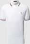 Fred Perry Twin Tipped Short Sleeve Polo Shirt Heren White- Heren White - Thumbnail 3