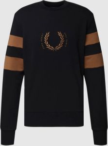 Fred Perry Sweatshirt met labelstitching model 'Branded'