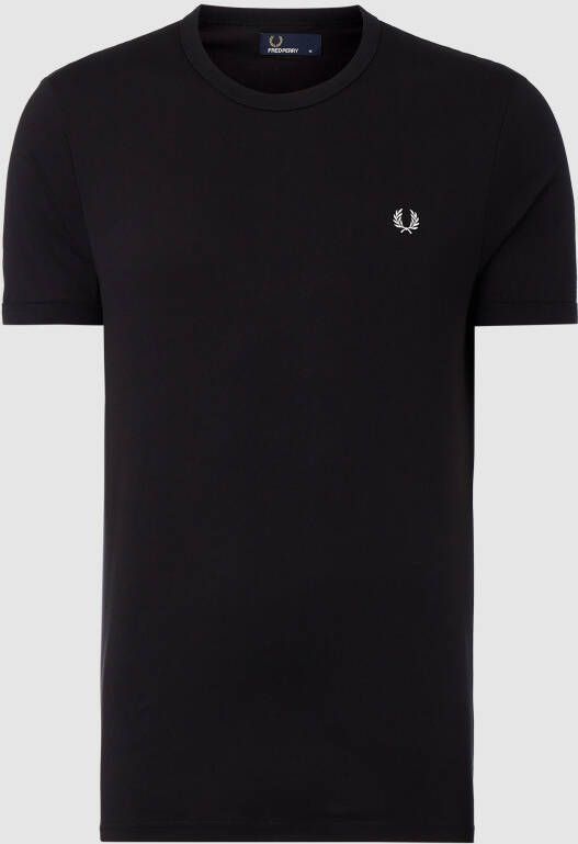 Fred Perry T-shirt met logostitching model 'RINGER'
