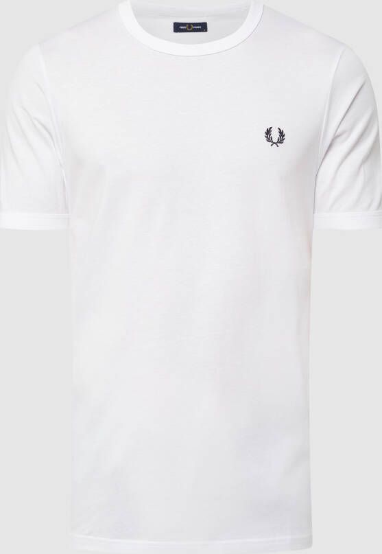 Fred Perry Sportief Katoenen T-shirt met Geribbelde Kraag White Heren - Foto 12