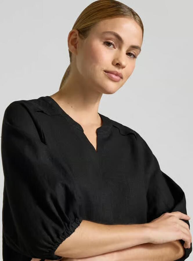 FREE QUENT Blouse van linnenmix met verlengde rug model 'Lava'